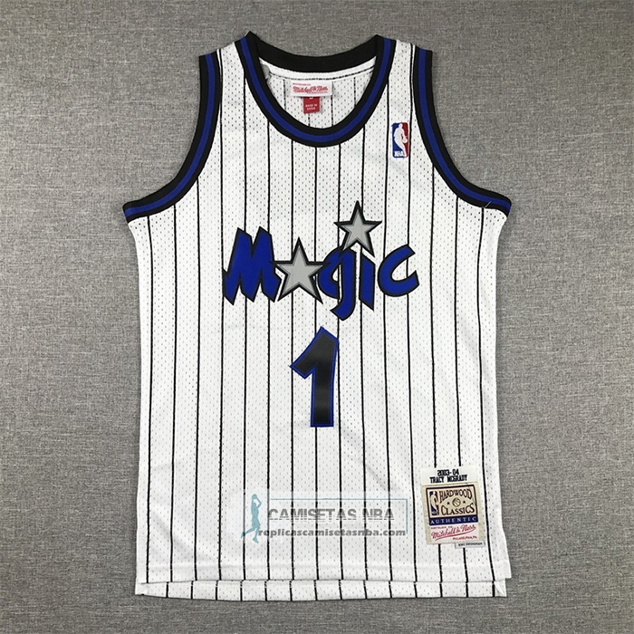 Camiseta Nino Orlando Magic Tracy McGrady NO 1 Mitchell & Ness 2003-04 Blanco